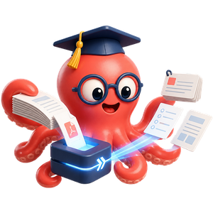 Loo feeding a chapter into Eduloo, which turns it into a deck, a quiz and a summary
