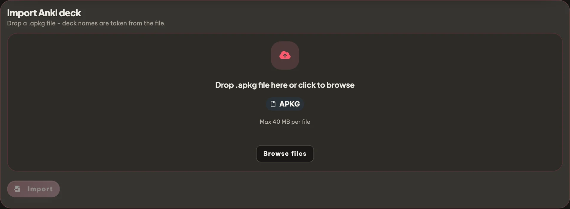 Import your .apkg deck
