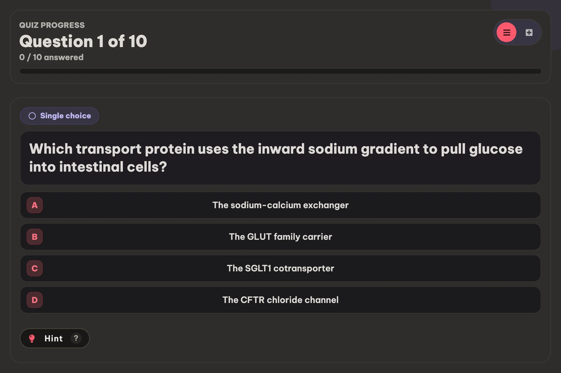 A multiple-choice question about neuron membrane potential